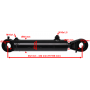 POLSKI SIŁOWNIK HYDRAULICZNY TŁOK SKOK 100 L= 332mm SKRAW-MET